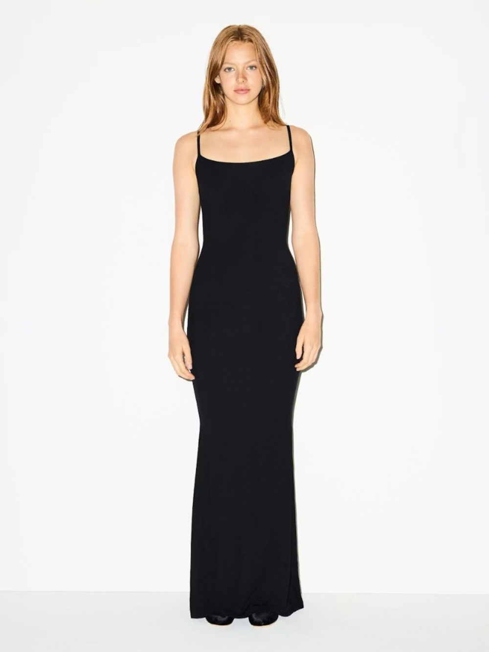 NWT - SKIMS LONG SLIP DRESS - Onyx - M